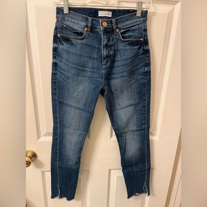 Loft, dark denim, high waist skinny jeans